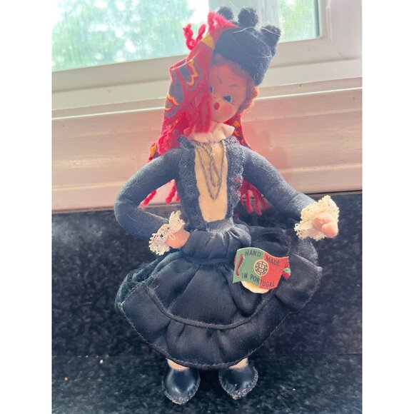 Vtg Folk Art Doll from Portugal, Mascotes De Maria Helena Doll, 2 Original Tag - Picture 1 of 10